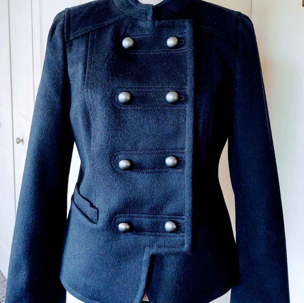 Anne Taylor Loft Navy Blue Wool Jacket - Picture 2 of 12